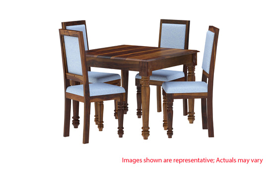 Solid sheesham Wood 4 Seater Dining Table Set - INDDS116 – Bonito Studio