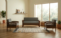 Premium Fabric with Sheesham Wood 4 Seater Sofa Set(2+1+1 Sofa Set) - INLSS46