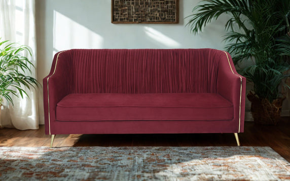 Larenzo 3-Seater Sofa - Premium Fabric with Metal Legs