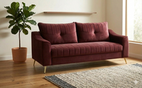 Leona 3-Seater Sofa - Premium Fabric with Sleek Metal Legs