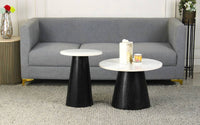 Fabriano Composite Marble Nesting Coffee Table in Brushed Black Finish