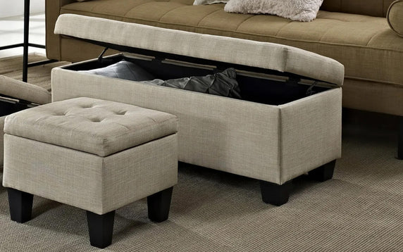 Milly Ash Grey Storage Ottoman
