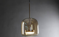 Contemporary Smoked Glass LED Capsule Pendant Light