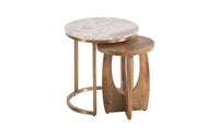 Marble And Mango Wood Nesting Side Tables