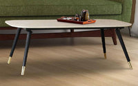 Milano Wonder White Marble Black Finish Coffee Table