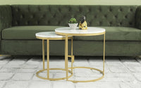 Nelson Nesting Gold Finish Set of 2 Coffee Table