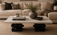 Brent Panda White Marble Coffee Table