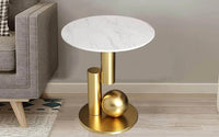 Contemporary Corner Gold Side Table