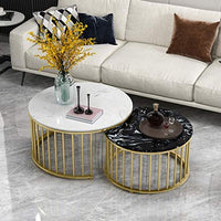 Black and White Marble Nesting Tables