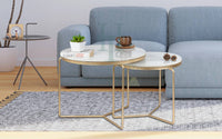 Minimalist Nesting Tables With Marble Top Gold