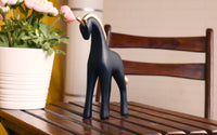 Mmodern Minimalist Horse Resin Black Artefacts