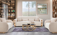 Sharjah Modern Channel Tufted Fabric Sofa