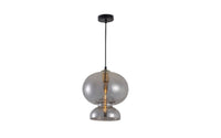 Modern Smoked Glass Sculptural Pendant Light