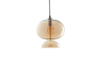 Amber Glass Mushroom Silhouette Pendant Light
