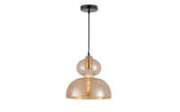 Artisanal Amber Double Bubble Pendant Light