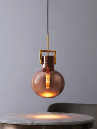 Artisan Gilded Ribbed Pendant Light