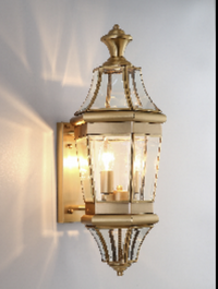 Contemporary Gold And Crystal Double Sconce Wall Light