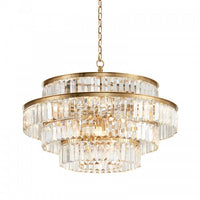Modern Tiered Gold Crystal Chandelier