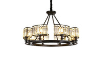 Grand Industrial Crystal Ring Chandelier