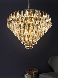 Grand Golden Cascade Crystal Chandelier