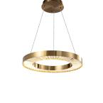 Artisanal Brass Crystal Halo Chandelier