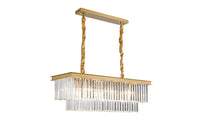 Artisanal Round Gold Prism Glass Pendant Light