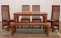 Vismit Solid Sheesham Wood 6 Seater Dining Set